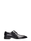 BALENCIAGA RIB BB LACE UP SHOES IN BLACK LEATHER,11129514