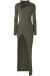 JACQUEMUS LA dressing gown MAILLE AZUR RIBBED-KNIT MAXI DRESS