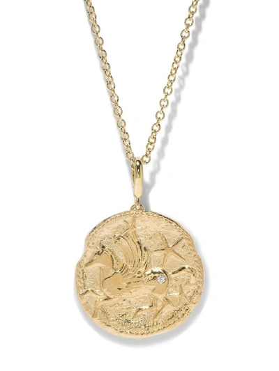 Azlee Gold Women's Limited Edition 18k Yellow Gold Large Pegasus Diamond Coin Necklace In Not Applicable