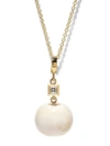 AZLEE GOLD WOMEN'S 18K AND CARRE DIAMOND FOSSIL SHELL NECKLACE,N642-G18