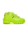 MAISON MARGIELA NEON YELLOW RETRO FIT SNEAKERS,4D5B84D0-D358-EEA4-6BBC-DB593B934ACF