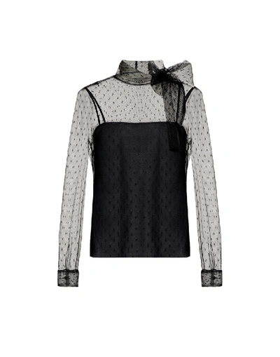 Red Valentino Embellished Top In Black