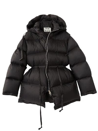Acne Studios Cinched Waist Puffer Jacket In Black