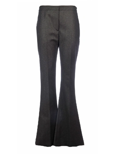 Alexander Mcqueen Wool Flared Trousers In Black