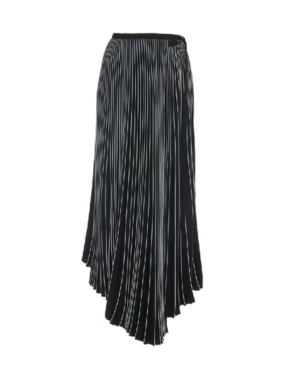 Proenza Schouler Asymmetric Pleated Crepe Maxi Skirt In Black