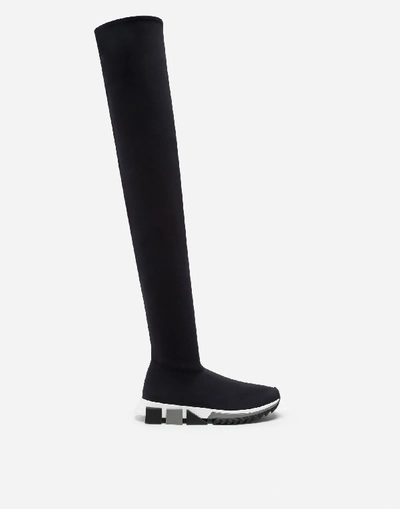 Dolce & Gabbana High-top Sorrento Lycra Sneakers In Black | ModeSens