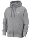 Nike Sportswear Club Logo-embroidered Cotton-blend Jersey Zip-up Hoodie In Gray Heather