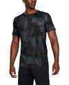 Under Armour Men's Heatgear Printed Training T-shirt In Black/ Pitch Grey