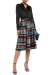 AINEA FLARED SEQUINED WOVEN SKIRT,3074457345620910335