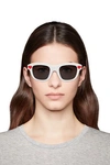 SAINT LAURENT SAINT LAURENT WOMAN D-FRAME CRYSTAL-EMBELLISHED ACETATE SUNGLASSES WHITE,3074457345621288448