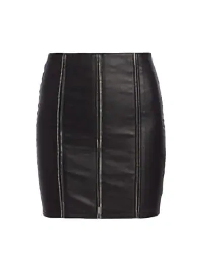 Rta Women's Amelie Zipper Leather Mini Skirt In Nightlife