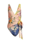 ZIMMERMANN Zinnia Floral Wrap One-Piece Swimsuit