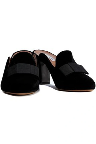 Tabitha Simmons Woman Anya Bow-embellished Velvet Mules Black