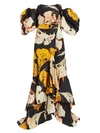 JOHANNA ORTIZ Cosmic Origin Removable Wrap Skirt Floral Ruffle Silk Gown