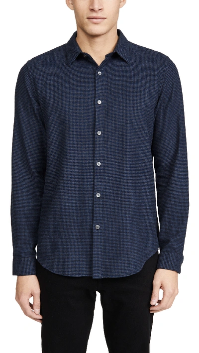 Theory Irving Multi Beacon Button Down Shirt In Eclipse Multi