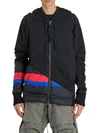 GREG LAUREN HOODIE WITH NYLON INSERT,11130652