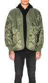 Alpha Industries Als Liner Quilted Ripstop Down Jacket In M-65 Olive
