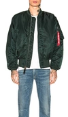 Alpha Industries Reversible Flight Jacket In Patrol Green