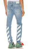 OFF-WHITE Diagonal Stripe Slim Jeans