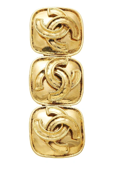 Pre-owned Chanel Gold Square Brooch