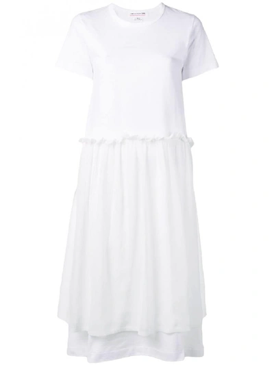 Comme Des Garçons Cotton Midi Dress In White