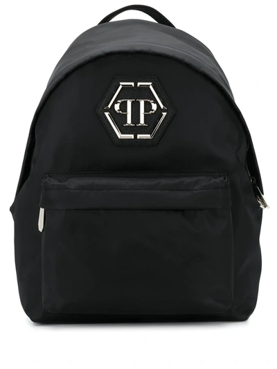 Philipp Plein Hexagon Logo-plaque Backpack In Black