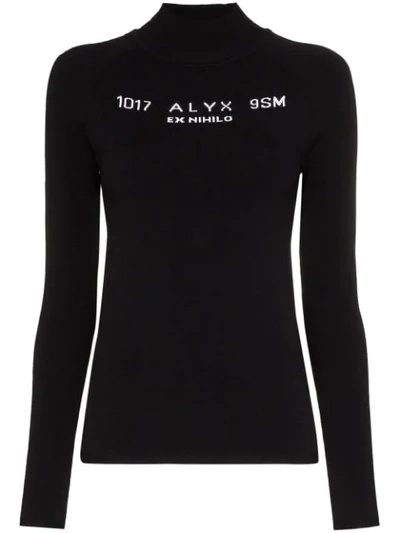 Alyx Logo Instarsia Knitted Top In Black