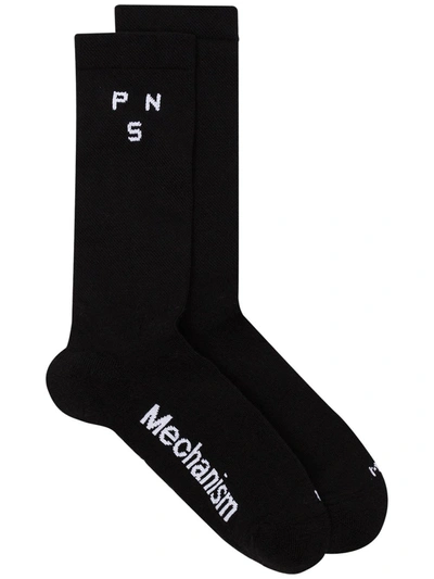 Pas Normal Studios 'mechanism' Logo-intarsia Socks In Black