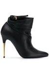 TOM FORD GOLD-TONE HEEL 110MM ANKLE BOOT