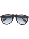 Persol Round Framed Sunglasses In Brown