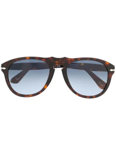 Persol Round Framed Sunglasses In Brown