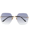 Spektre Oversized Frame Sunglasses In Gold
