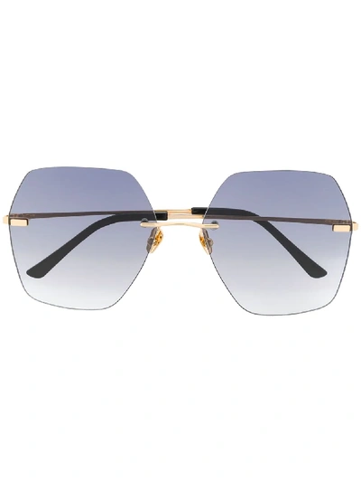 Spektre Oversized Frame Sunglasses In Gold