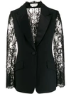 ALEXANDER MCQUEEN LACE PANELS SINGLE-BREASTED BLAZER