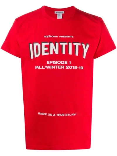 Applecore 'identity' Print T-shirt In Red