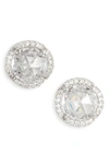 Kate Spade That Sparkle Large Pavé Stud Earrings In Clear/ Silver