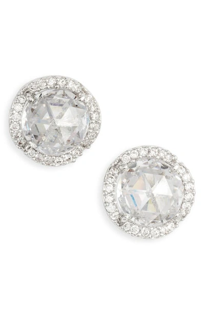 Kate Spade That Sparkle Large Pavé Stud Earrings In Clear/ Silver