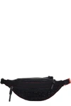 CHRISTIAN LOUBOUTIN PARISNYC WAIST BAG IN BLACK LEATHER AND FABRIC,11131334