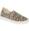 Ilse Jacobsen Tulip 139 Perforated Slip-on Sneaker In Cream Leopard Print Fabric