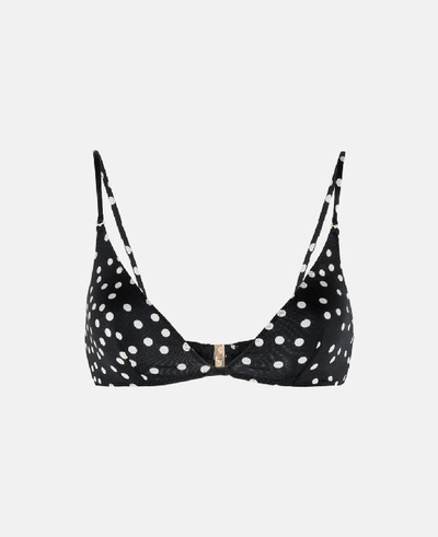 Stella Mccartney Black Polka Dot Print Bikini Top