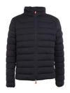 Save The Duck Alexander Ecological Black Down Jacket Man In Blue