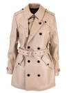 SAINT LAURENT SAINT LAURENT WOMEN'S BEIGE LEATHER TRENCH COAT,562636YC2UE2123 42