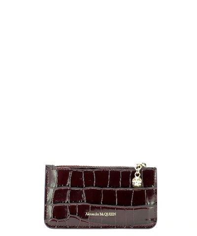 Alexander Mcqueen Burgundy Leather Wallet