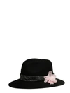 MAISON MICHEL BLACK COTTON HAT,1002078001BLACK