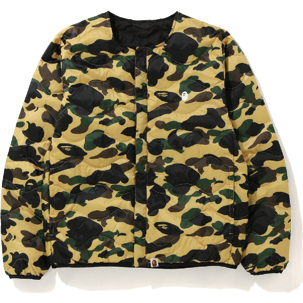 Pre-Owned Bape 1st Camo Light Weight Down Jacket Yellow | ModeSens