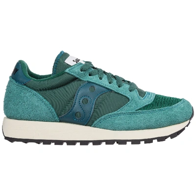 Saucony Women's Shoes Suede Trainers Sneakers Jazz Vintage In Green