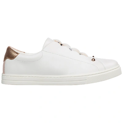 Fendi Women's Leather Slip On Sneakers In White