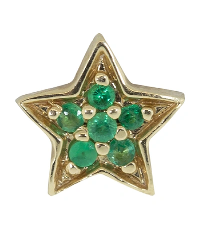 Andrea Fohrman Single Emerald Star Stud In Ylwgold