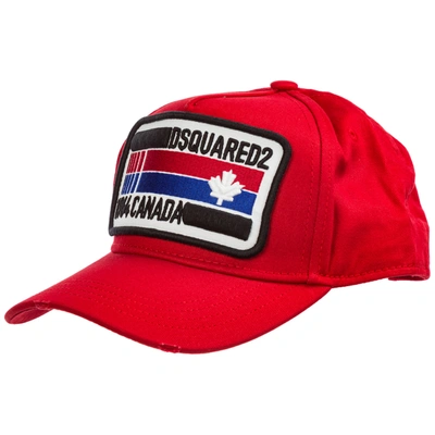 Dsquared2 Adjustable Men's Cotton Hat Baseball Cap In Red