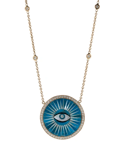 Jacquie Aiche Opal And Diamond Eye Necklace In Rosegold